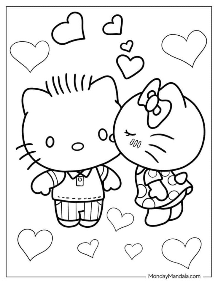 20 Hello Kitty And Daniel Coloring Page