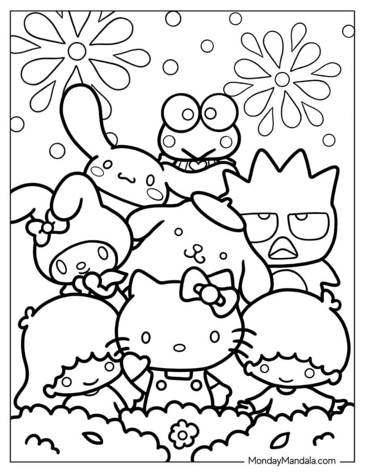 20 Hello Kitty With Hair Coloring Page