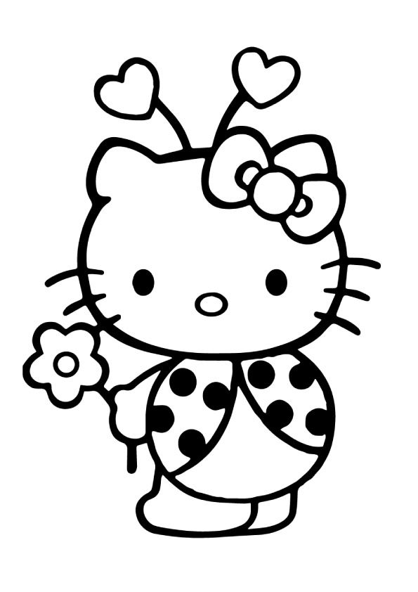 20 Hello Kitty With Hair Coloring Page