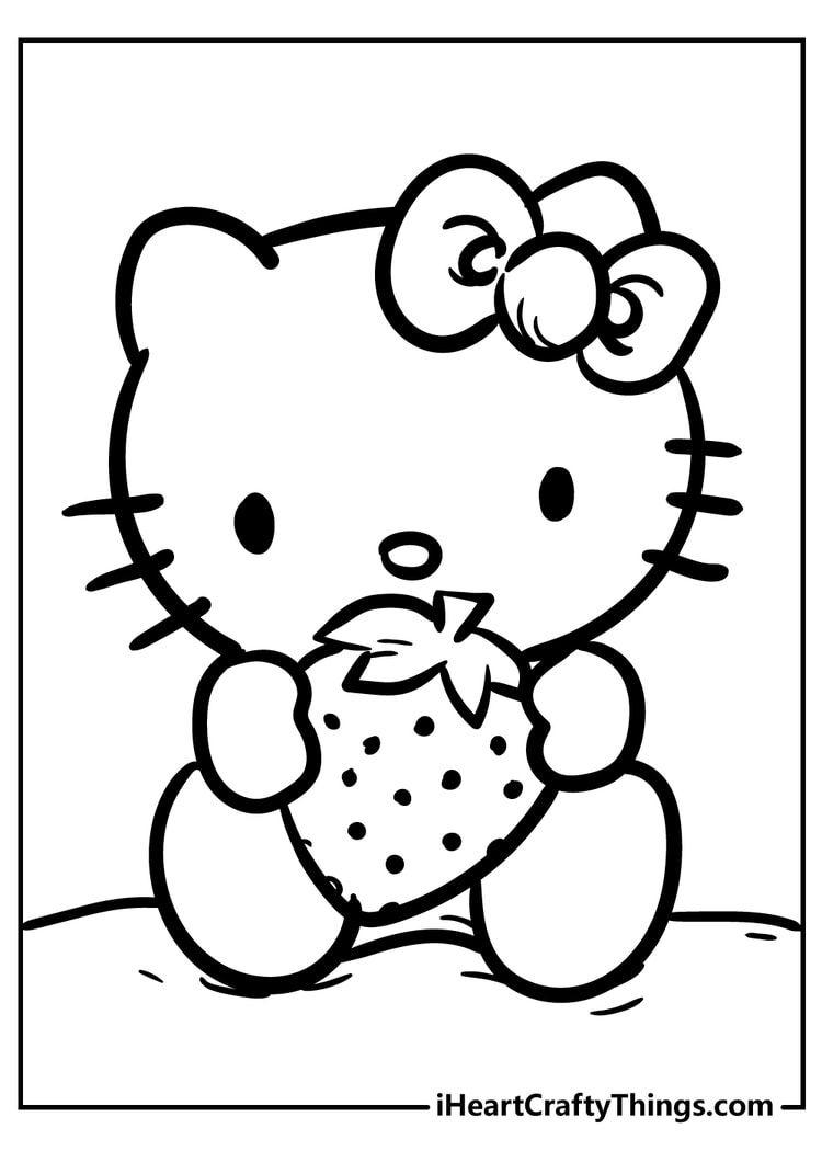 20 Hello Kitty With Hair Coloring Page