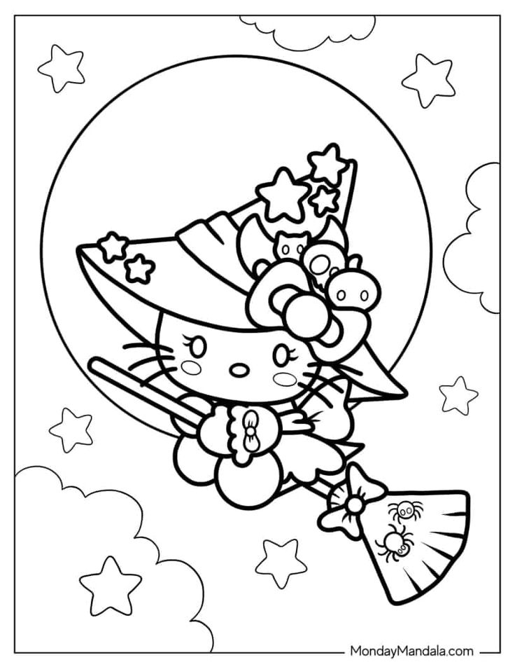 20 Hello Kitty With Hair Coloring Page