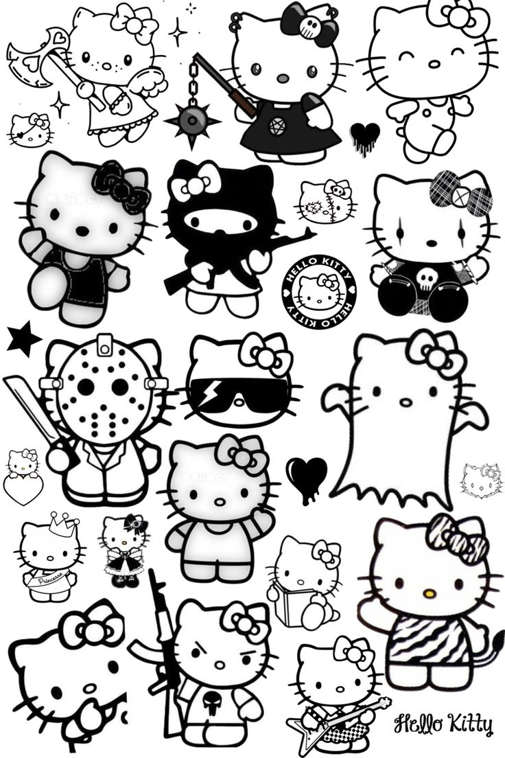 20 Hello Kitty With Hair Coloring Page