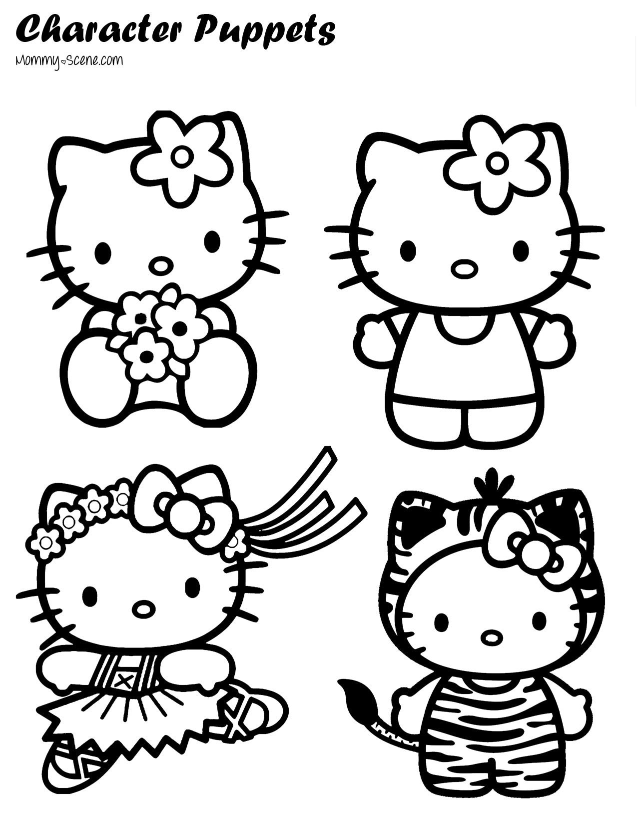 20 Hello Kitty With Hair Coloring Page