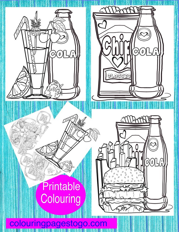 20 Junk Food Coloring Pages Easy