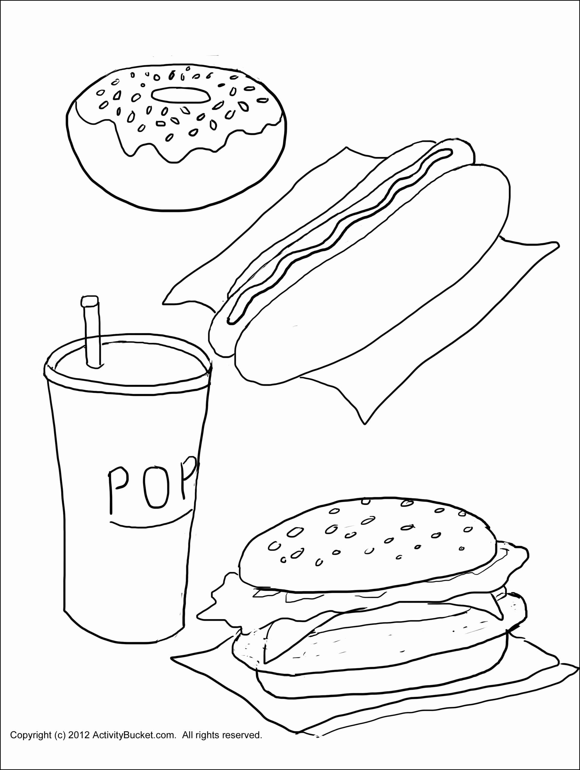 20 Junk Food Coloring Pages Easy