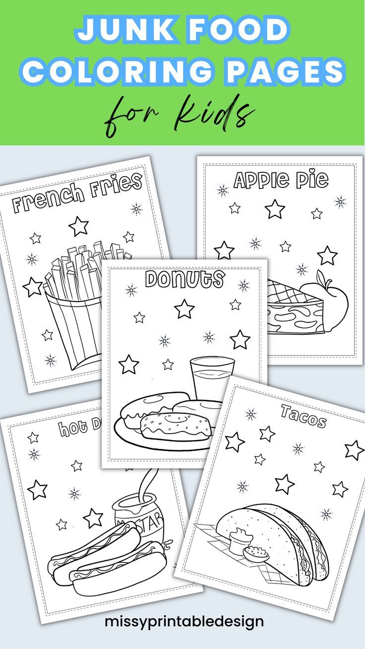 20 Junk Food Coloring Pages Easy