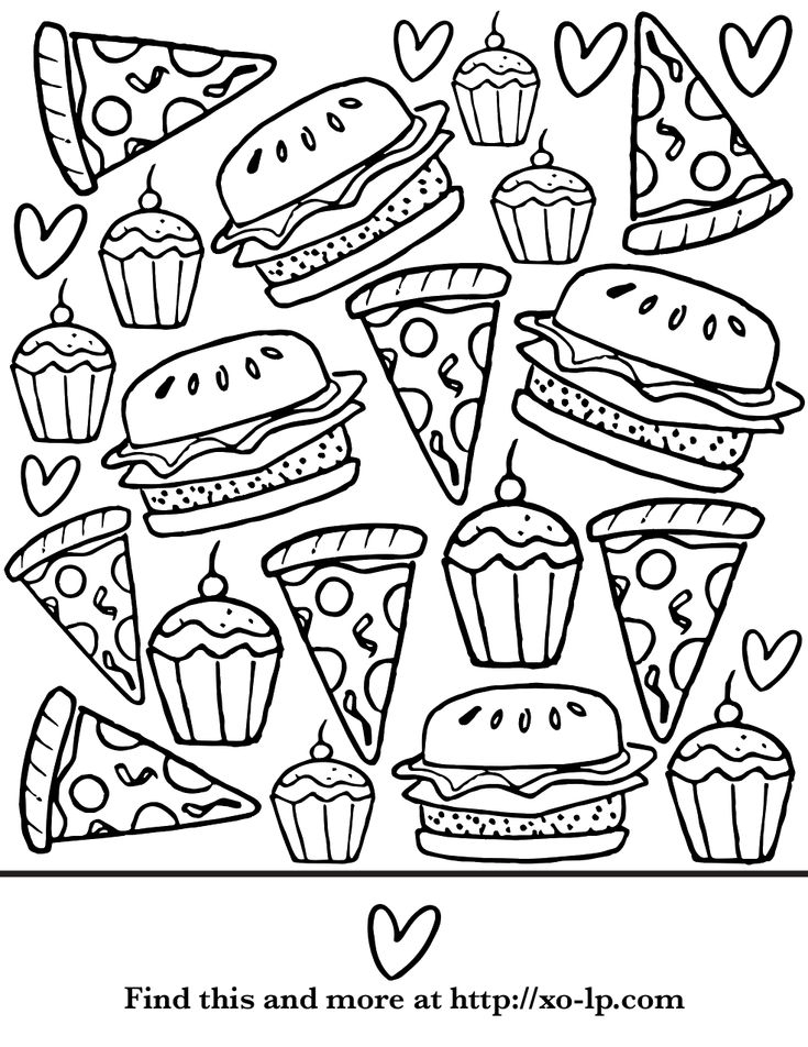 20 Junk Food Coloring Pages Easy