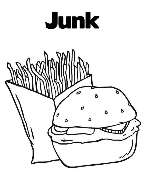 20 Junk Food Coloring Pages Easy