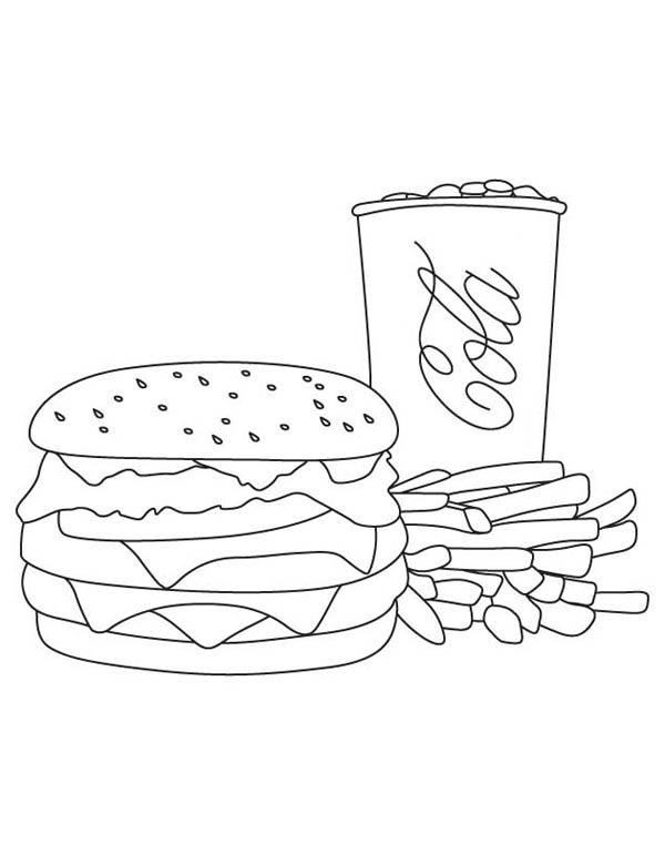 20 Junk Food Coloring Pages Easy