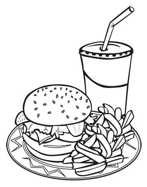 20 Junk Food Coloring Pages Easy