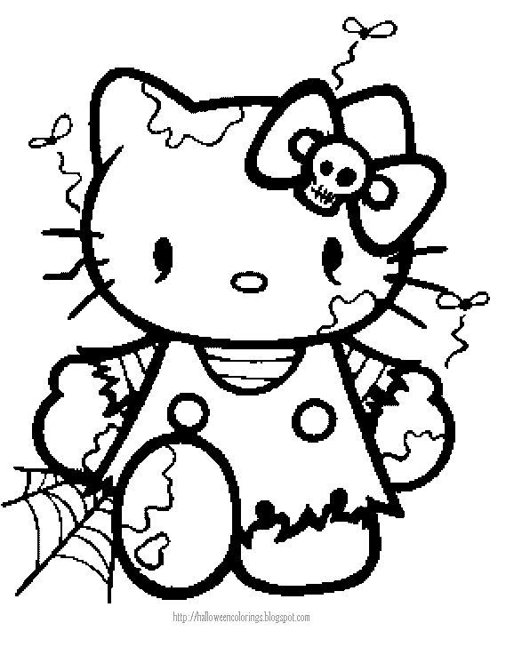 20 Zombie Hello Kitty Coloring