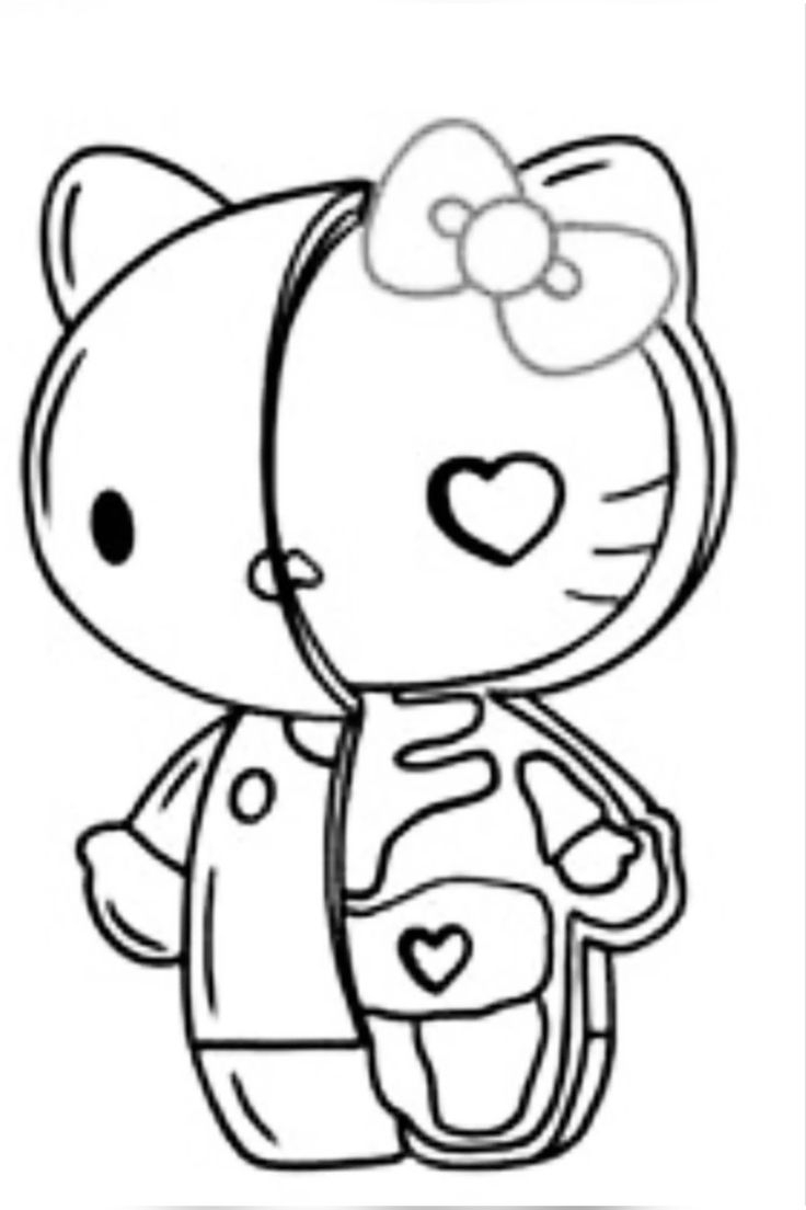 20 Zombie Hello Kitty Coloring