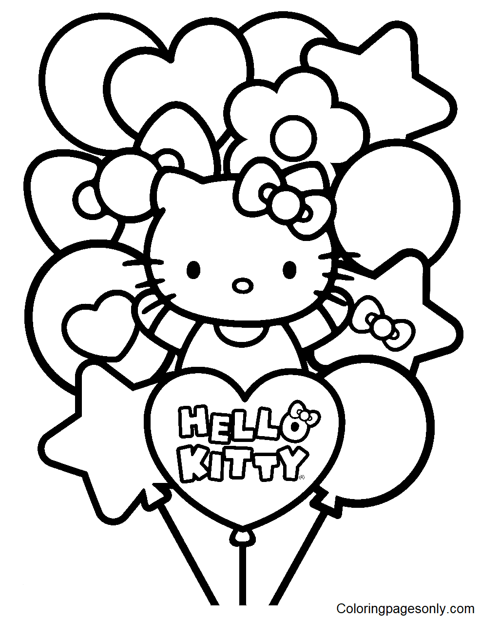 20 Zombie Hello Kitty Coloring