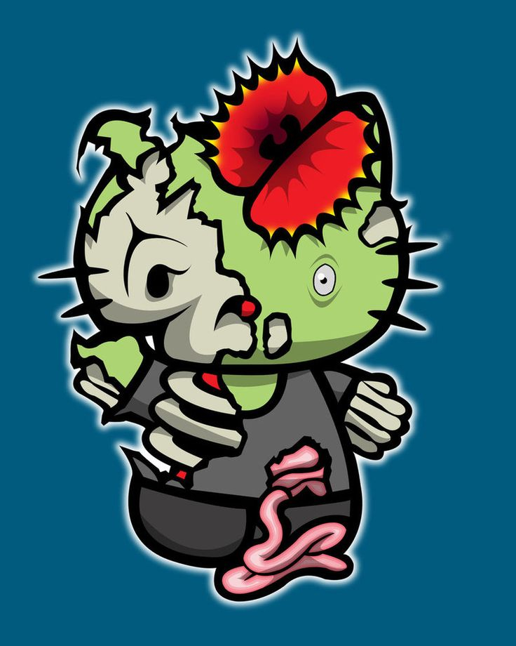 20 Zombie Hello Kitty Coloring