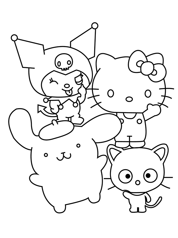 20 Zombie Hello Kitty Coloring Page